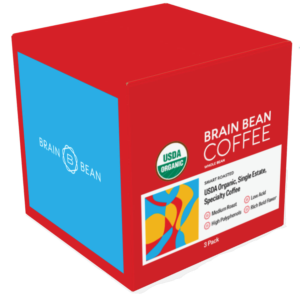 Brain Bean™ Coffee 3-Pack - USDA Organic, Fair Trade, Premium Grade