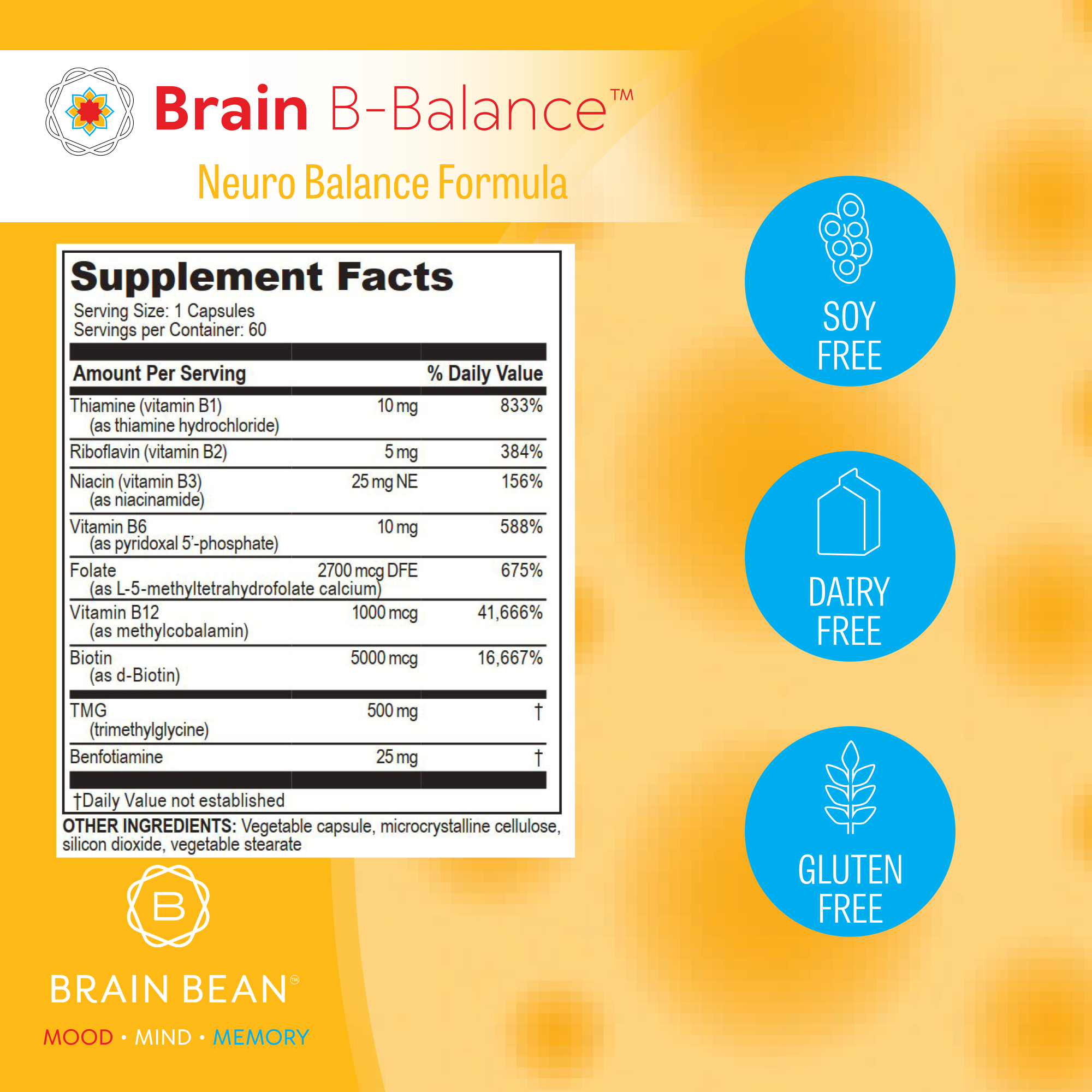 Brain B-Balance™ - Neuro Balance Formula - Comprehensive, High Potency B Complex