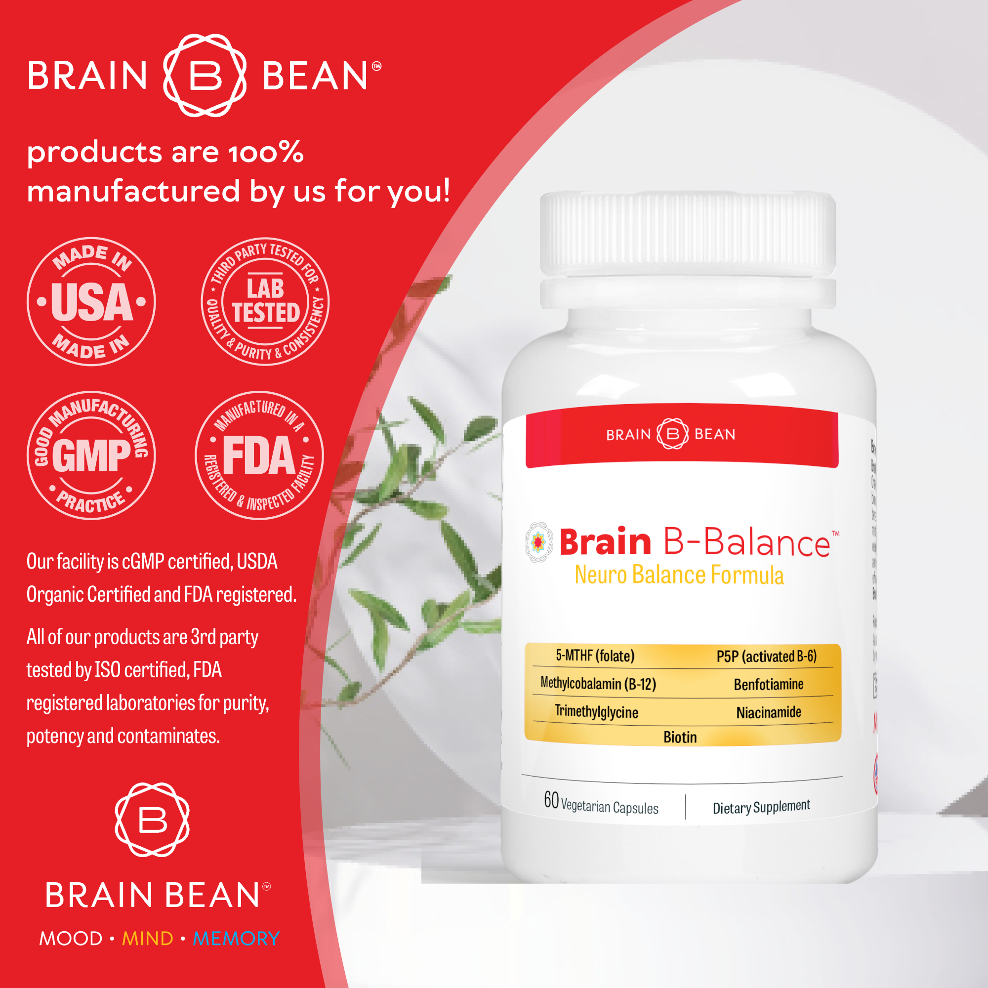Brain B-Balance™ - Neuro Balance Formula - Comprehensive, High Potency B Complex