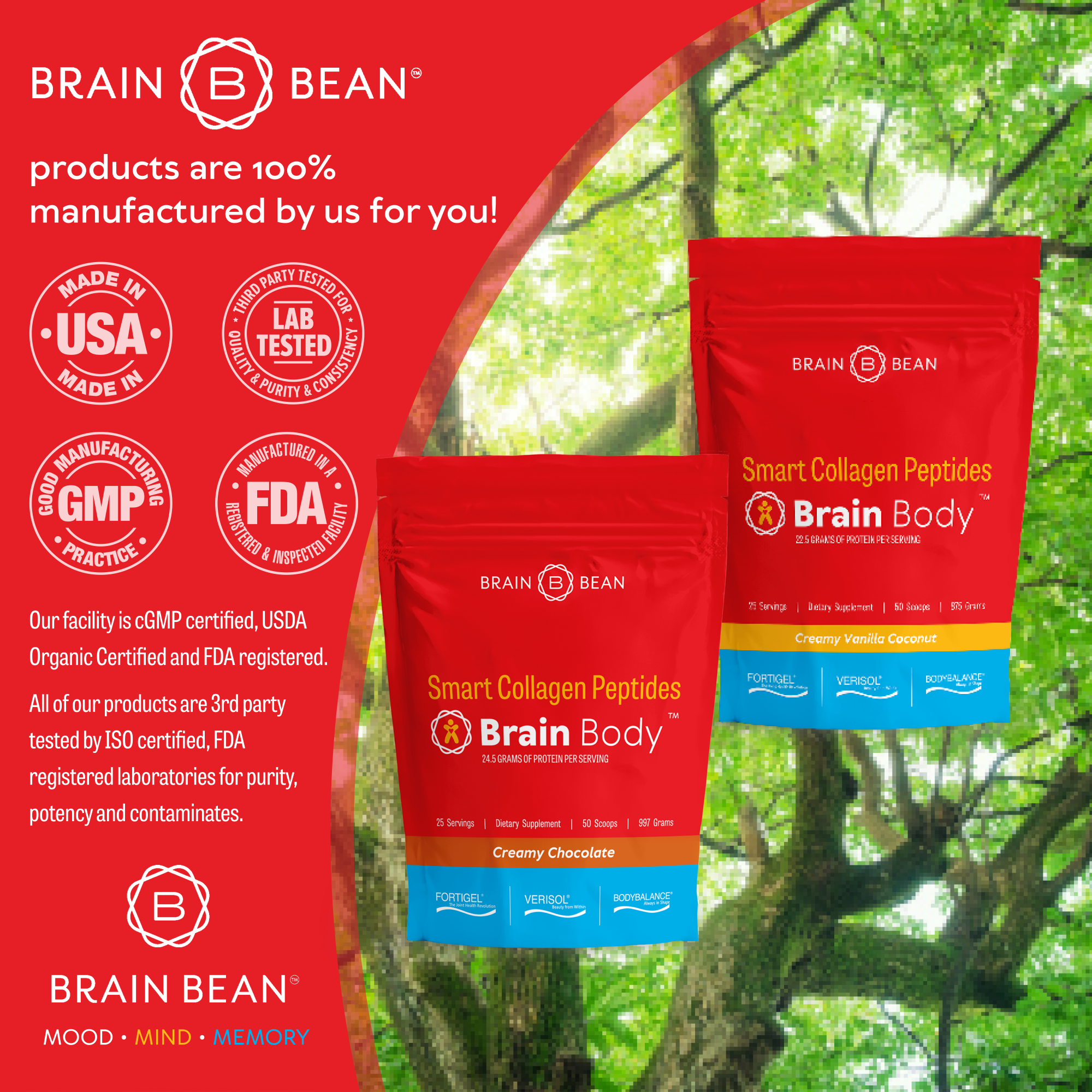 Brain Body™ - Patented Smart Collagen Peptides - FORTIGEL®, VERISOL®, BODYBALANCE®